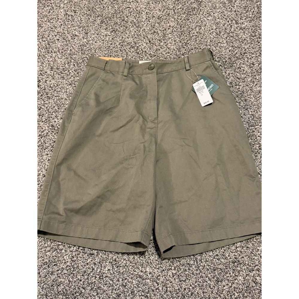 LL Bean Original Fit Chino Shorts 10 Regular Dusty Olive Green 9 Inch Inseam NWT